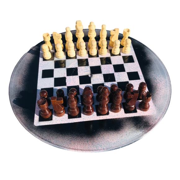 Vinyl Chess Set - Speckled Drizzle - Picture 1 of 11